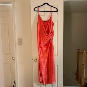 Fashion Nova Asymmetrical Coral Dress